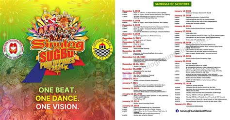 Sinulog 2024 Schedule of Activities .